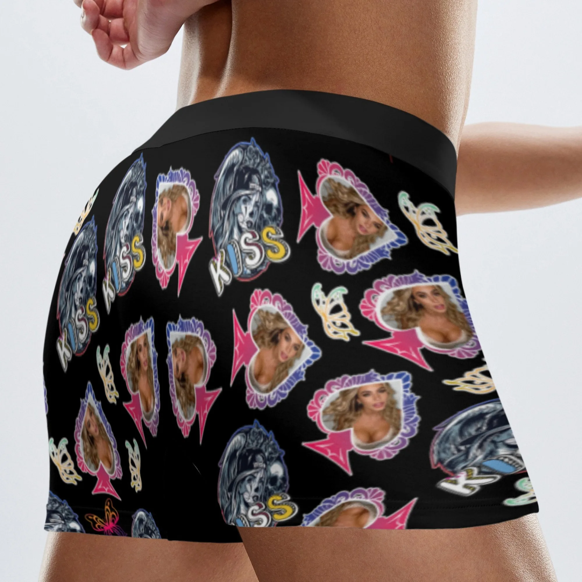 مخصص شخصية الوجه صور الرجال الملابس الداخلية الطويلة هدية عيد الحب سراويل بوكسر سراويل تنفس السروال للرجال #5