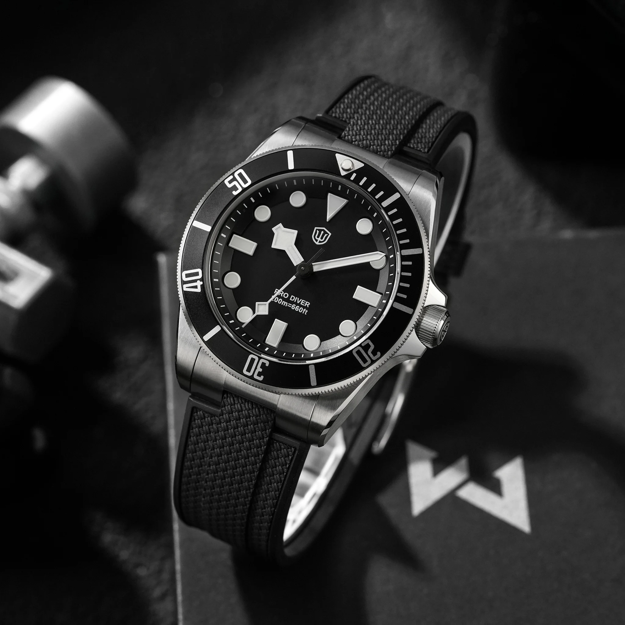 Watchdives Rubber Watchband Textured Rubber FKM Strap for Original End Links WD1960S WD7922 WD0003 WD1965 WD1969 Pro