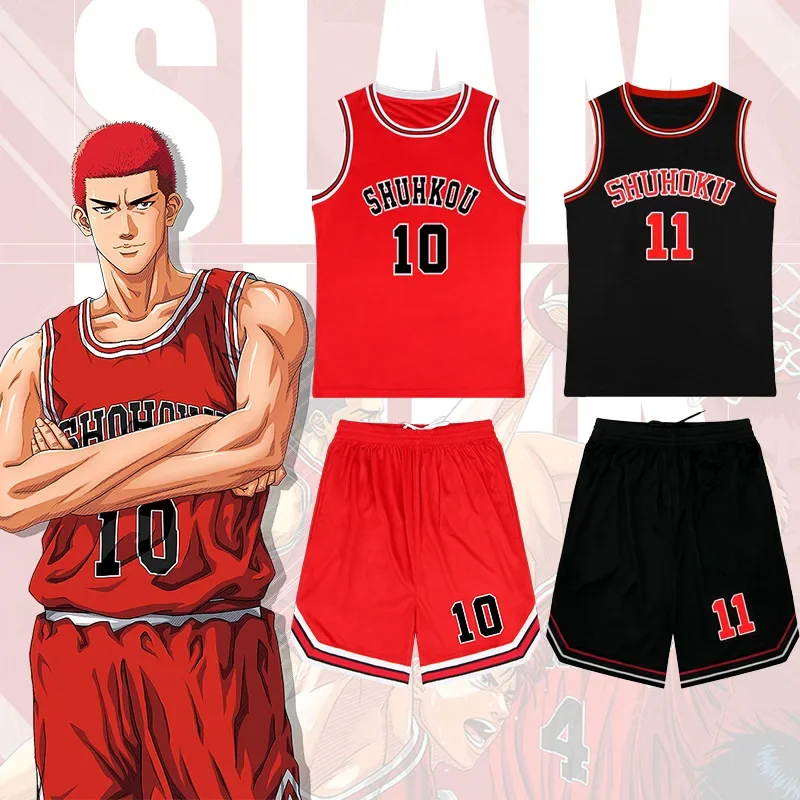 

Anime Slam Dunk Sakuragi Hanamichi Jersey Cosplay Costume Shohoku School Rukawa Kaede Basketball Sportswear Kaede Rukawa Uniform