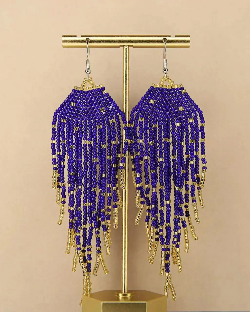 Fringe Earrings Hand knitting Bohemia Beading Speckle Simple Fashion Geometry Alloy Ma'am Dotted with stars Rice Bead Earrings