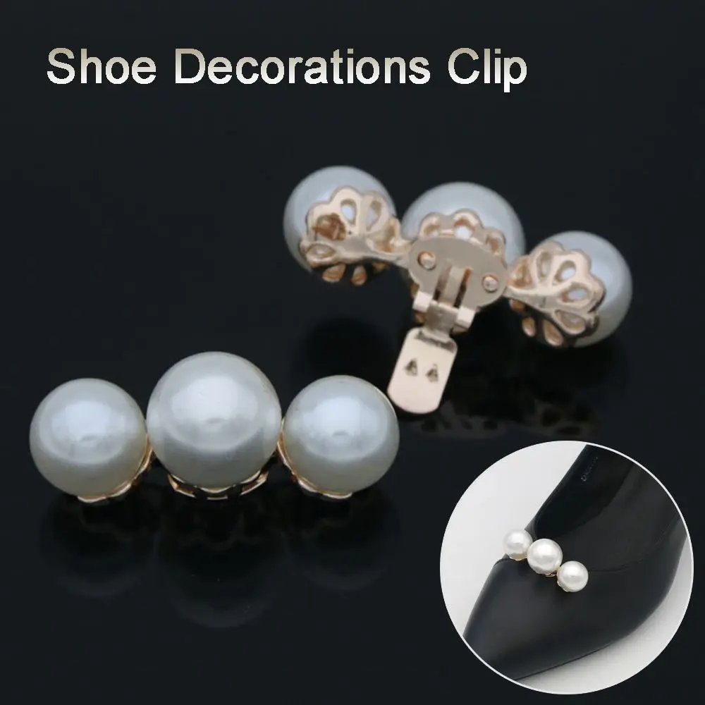 1PC Big Pearl Decoration Clip High Heel Shiny Rhinestone Shoes Clip Wedding Brooch Charm Buckle Women Bride Wedding Accessories