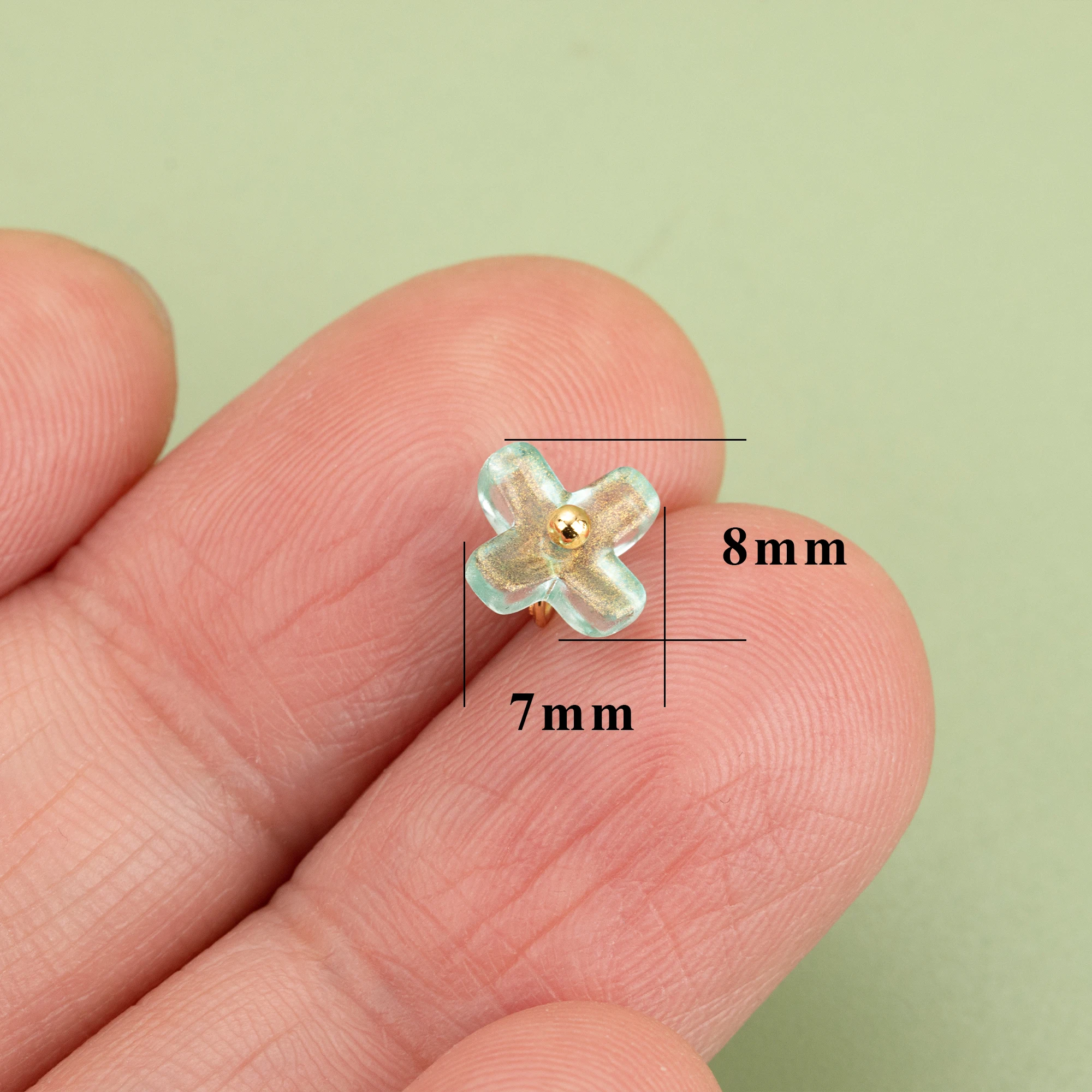 YEGUI,50pcs/lot,MG39,jewelry accessories,glass flower,18k gold plated,hand made,charms,jewelry making,diy pendants