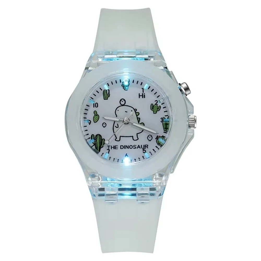 Transparent Case Kids Watches Soft Silicone Strap Flash Light Girls Watch Glowing Case Silicone Strap Children Watches