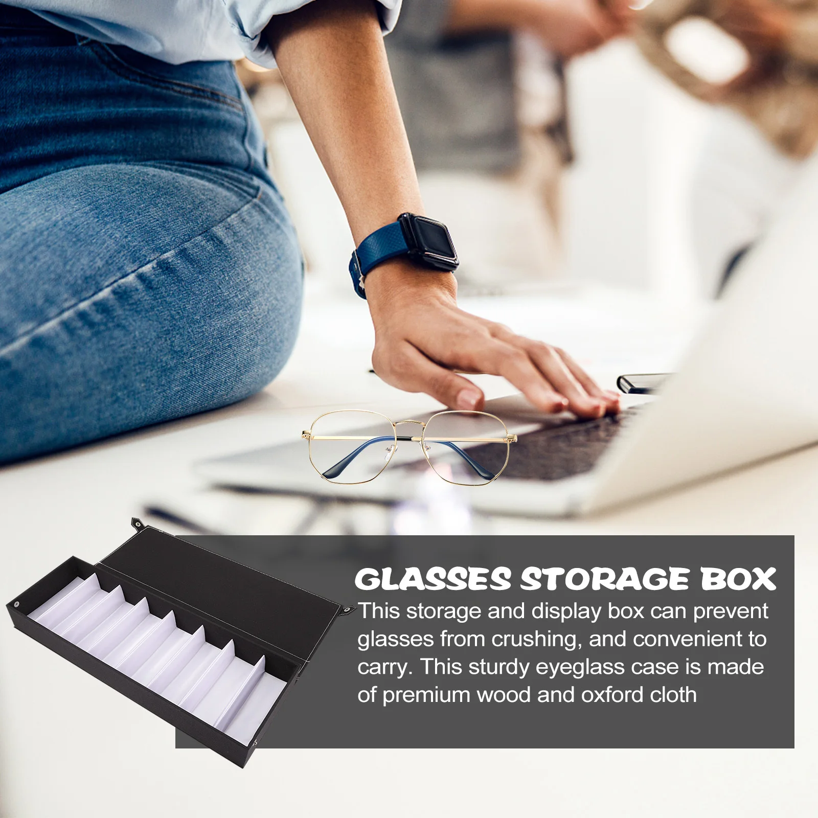 

Glasses Case Compact Design For Eyeglasses Sunglasses Protection Storage Organizer Box Holder Display Case