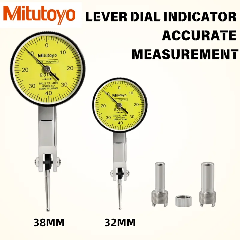 

Mitutoyo Range 0-0.8mm Accuracy 0.01 Precision dial test indicator Analog Lever Dial Gauge 32mm 38mm No.513-404 Measuring Tools