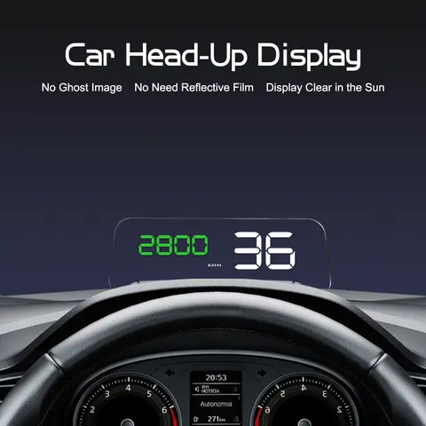 C500 OBD2 Hud 헤드 업 디스플레이 (미러 프로젝션 포함) 디지털 자동차 속도 프로젝터 온보드 컴퓨터 연료 주행 거리