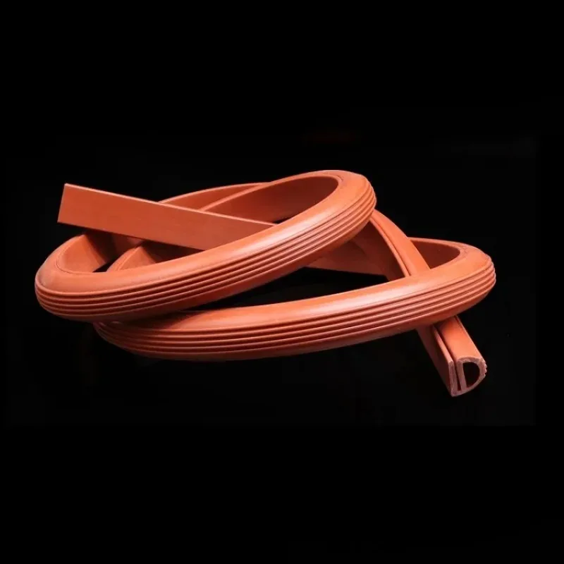 Clearance Sale White/Red Silicone E Shape Strip Rubber Sealing Strip E-shaped E-strip High Temperature Oven Oven Sealing Strip