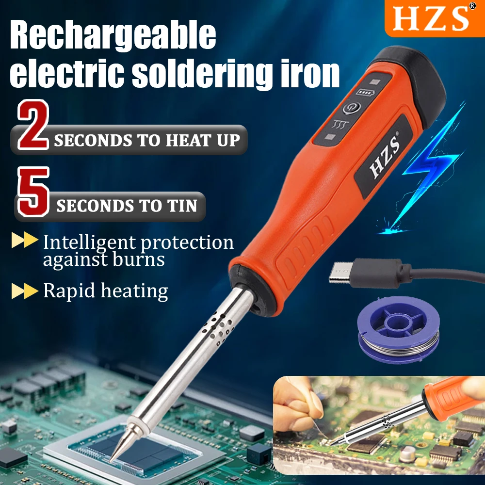 

60 Вт перезаряжаемый паяльник с литиевой батареей, внутренний нагрев, постоянная температура, беспроводной бытовой ремонтный паяльник, инструмент