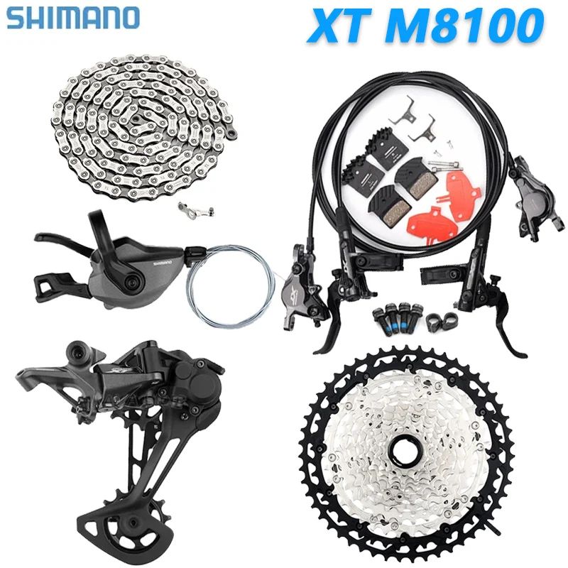 Shimano Deore XT M8100 1x12S Groupset 12S SL+RD XT M8100 Hydraulic Brake M6100 Chain HG K7 46/50/52T MS Cassette 10-50T/52T