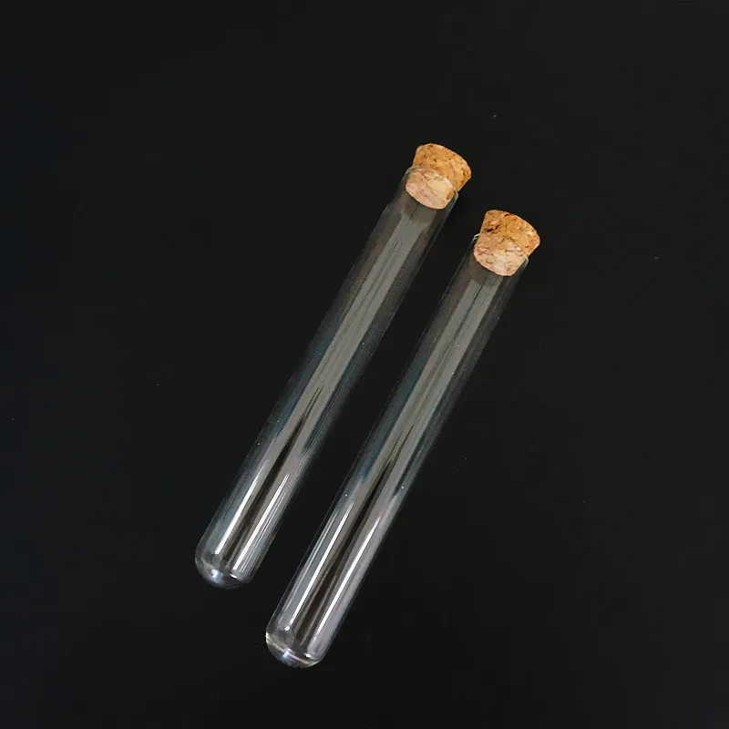 Tubes à essai en verre, 20x150mm, 24 pièces/lot, avec emballage de cigares en liège, verrerie de laboratoire