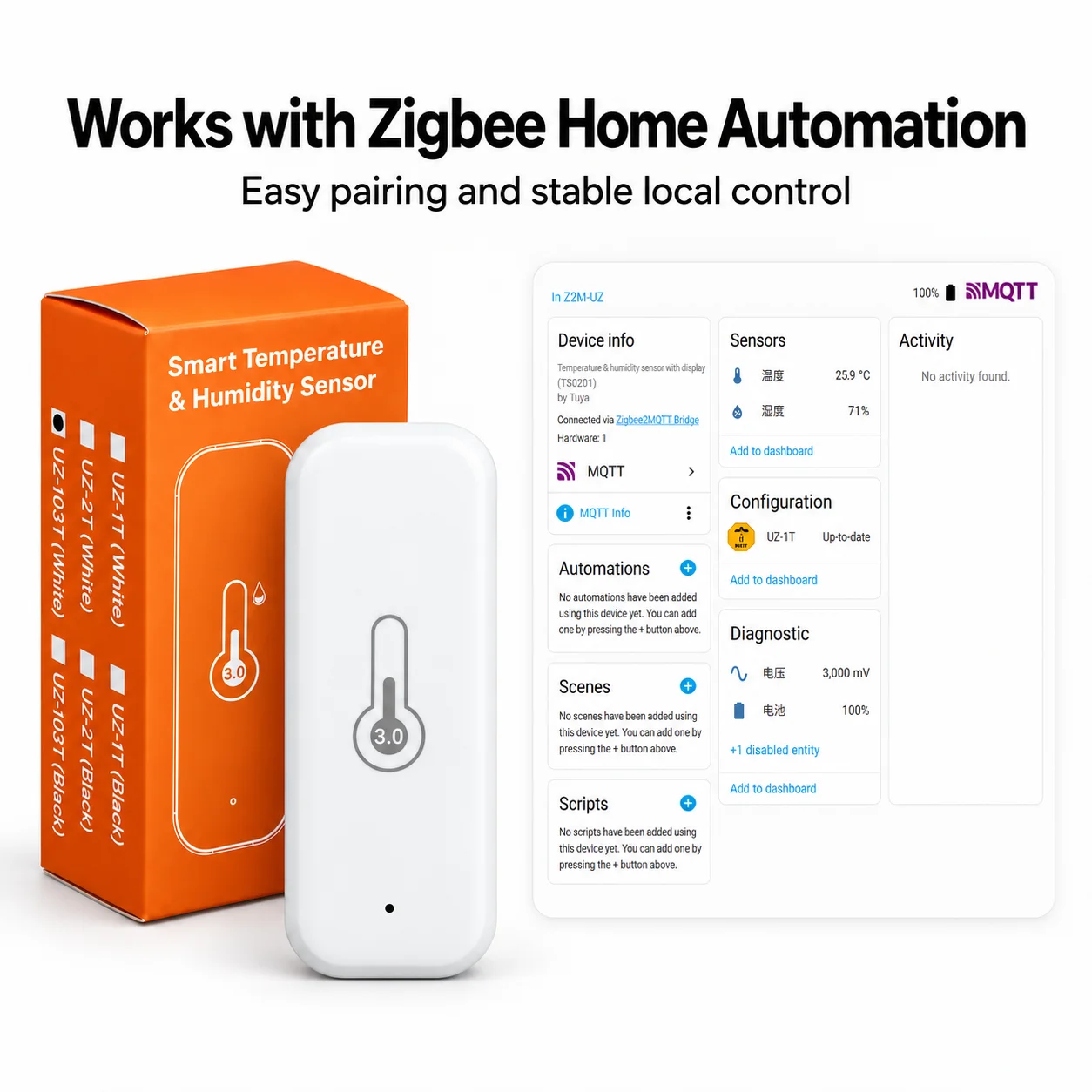 Zigbee Temperatur- und Feuchtigkeitssensor, intelligentes Innenraumthermometer und Hygrometer für Smart Home, Fernbedienung über App, kompatibel mit Yandex Z2M, Smart Life und Alexa. – Detail 8
