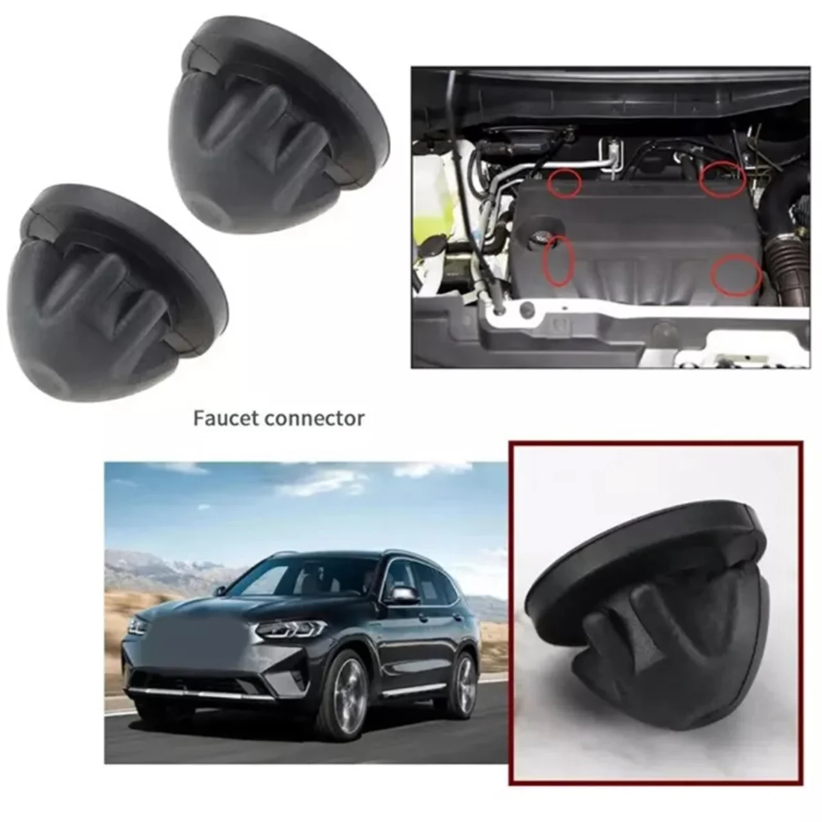 4Pcs Engine Cover Trim Rubber Mount Grommet Bush Bump Stop 11127614138 for Bmw 1-8 Series X4 X5 X6 X7 Engine Accessories