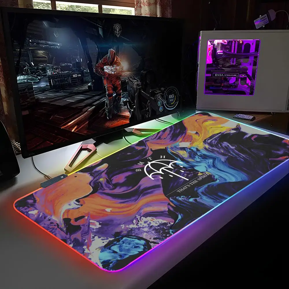 Bring Me The Horizons Mouse Pad RGB Backlit Mouse Pad Laptop Mouse Pad Laptop Gamer Computador Mesa Acessórios para jogos