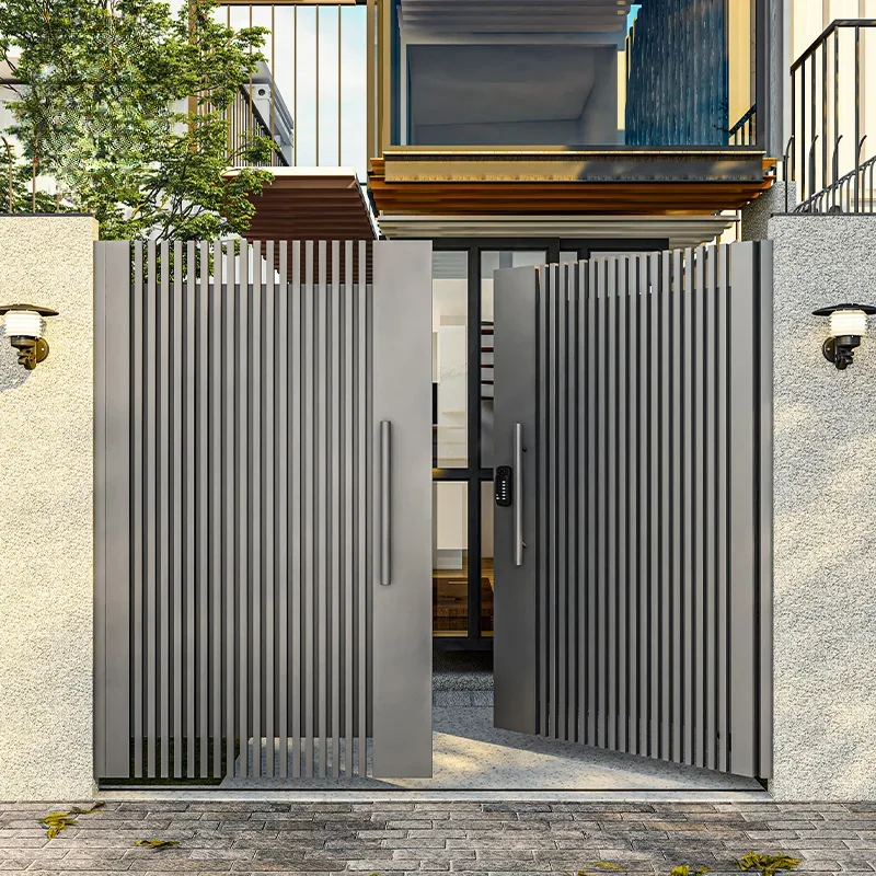 High quality competitive price automatic 2-leaf garden gate double security aluminum swing gates for houses