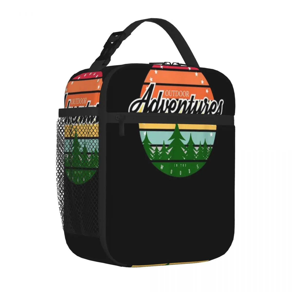 Hot Sale Outdoor Adventures In The Woods Retro Insulated Inner Leakproof Lunch Bag Outdoor Barbecue Small Lunch Bag