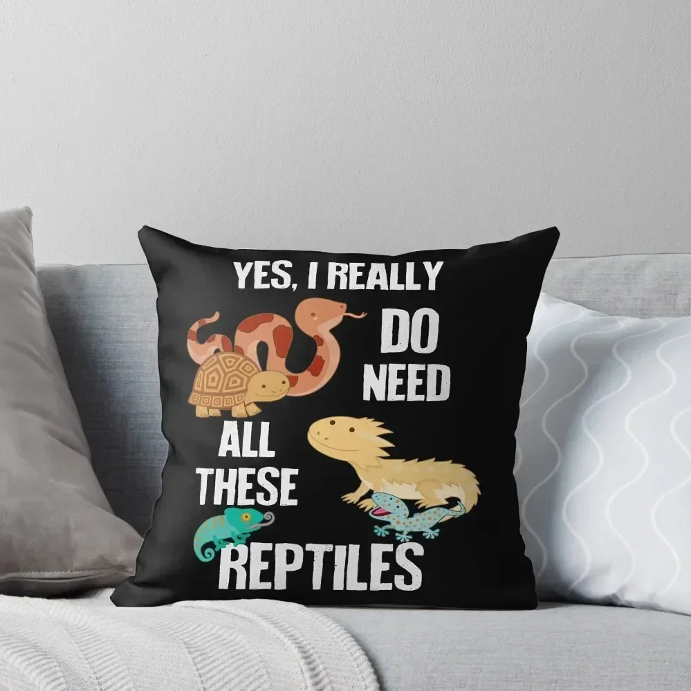 Need All These Reptiles Throw Pillow Embroidered Cushion Cover Christmas Pillow Pillow Cover