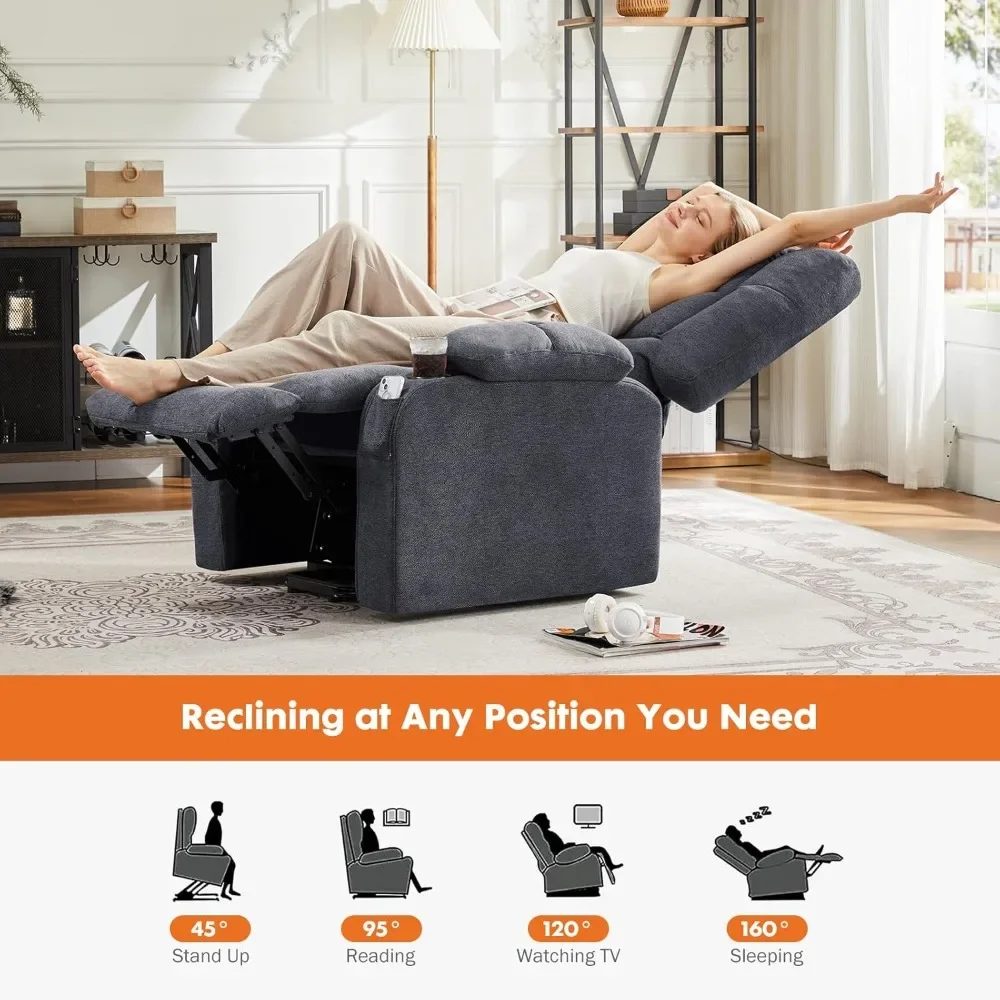 Recliner Chair with Vibrating Massage and Heating, Home Theater Seating with Lumbar Support, Adjustable Electric Power Lift