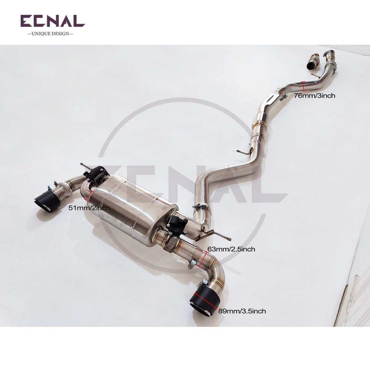 Ecnal for 2013-2016 F20 M135i N55 3.0T 304 Stainless Steel Single Tube High-performance Sports Valved Exhaust System