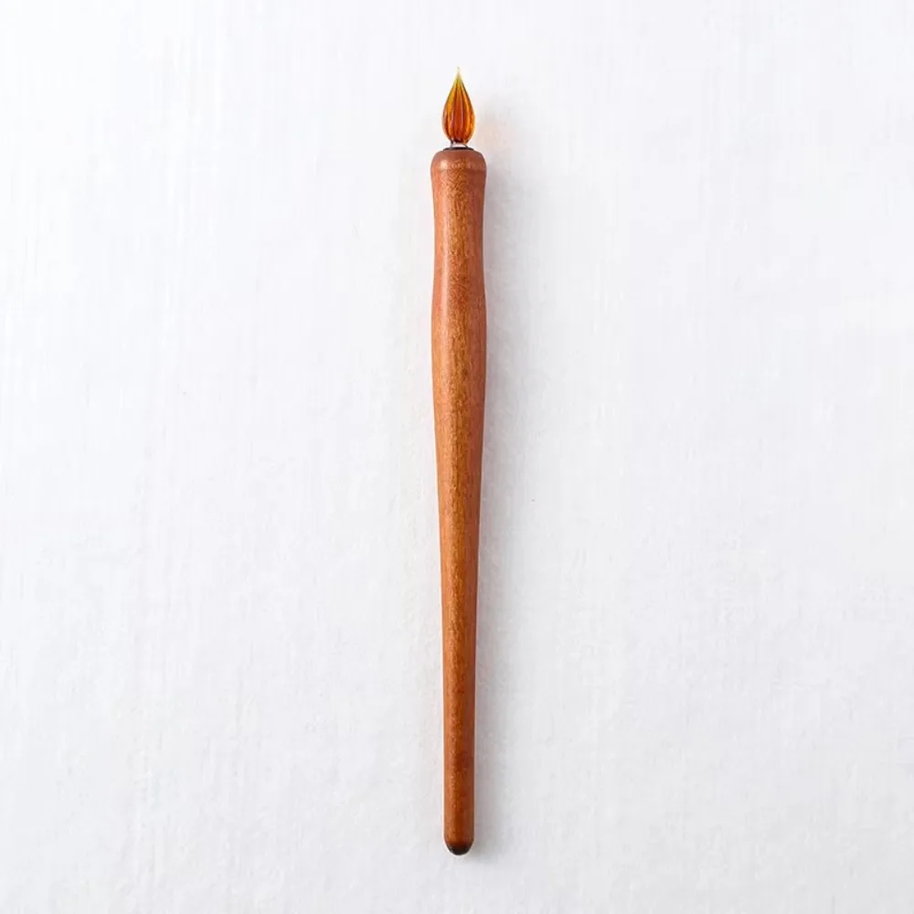 Wooden Pole Glass Pen Sealed Container Calligraphy Dip Pen Ink Holder Line Pen Stationery Dipping Pen Storage Rack Tools