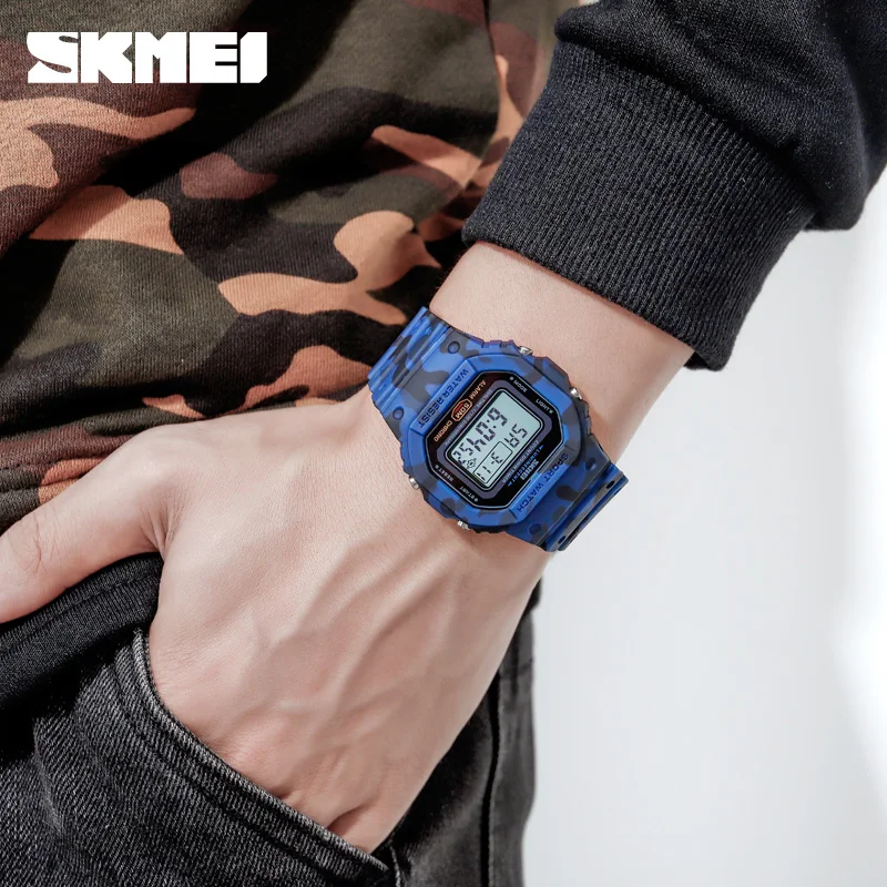 SKMEI Multifunctional Digital Sport Watch Men 2 Time Count Down Mens Wristwatches Fashion Retro Male Watches reloj hombre 1628