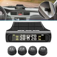 ntelligent Car Tire Pressure Monitor System Real-Time Monitoring External Powered Solar Yellow Screen Sensor Wireless V2N1