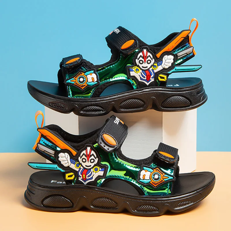 

Children Sandals Fashion Leather Boys Casual Shoes Soft Wear Resistant Anti Slip Breathable Outdoor Beach Sandals for Kids