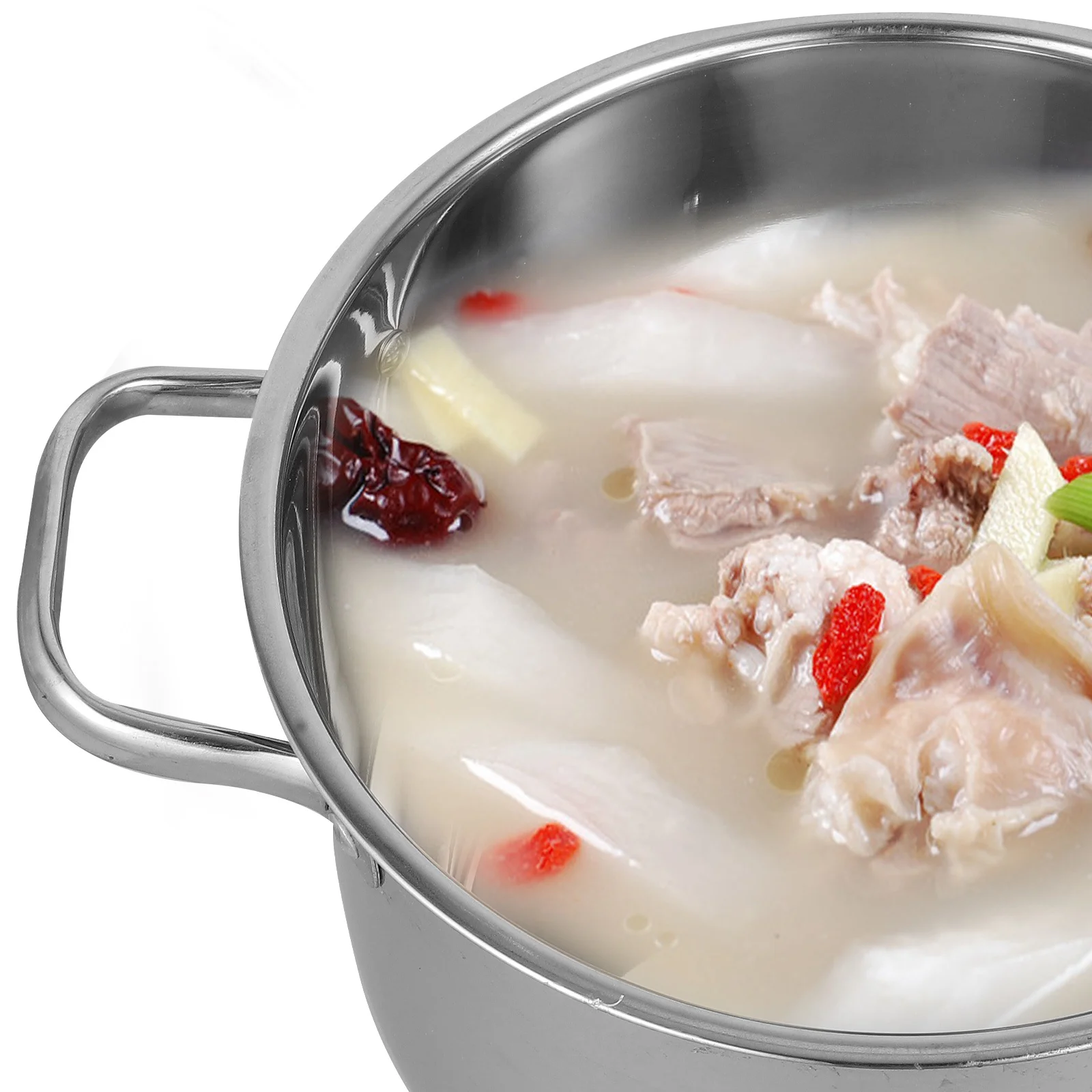 

Thick Stainless Steel Soup Steamed Pot 26cm Multifunction Energy Saving Steamer Cookware Pot for Home Kitchen Restaurant Cooking