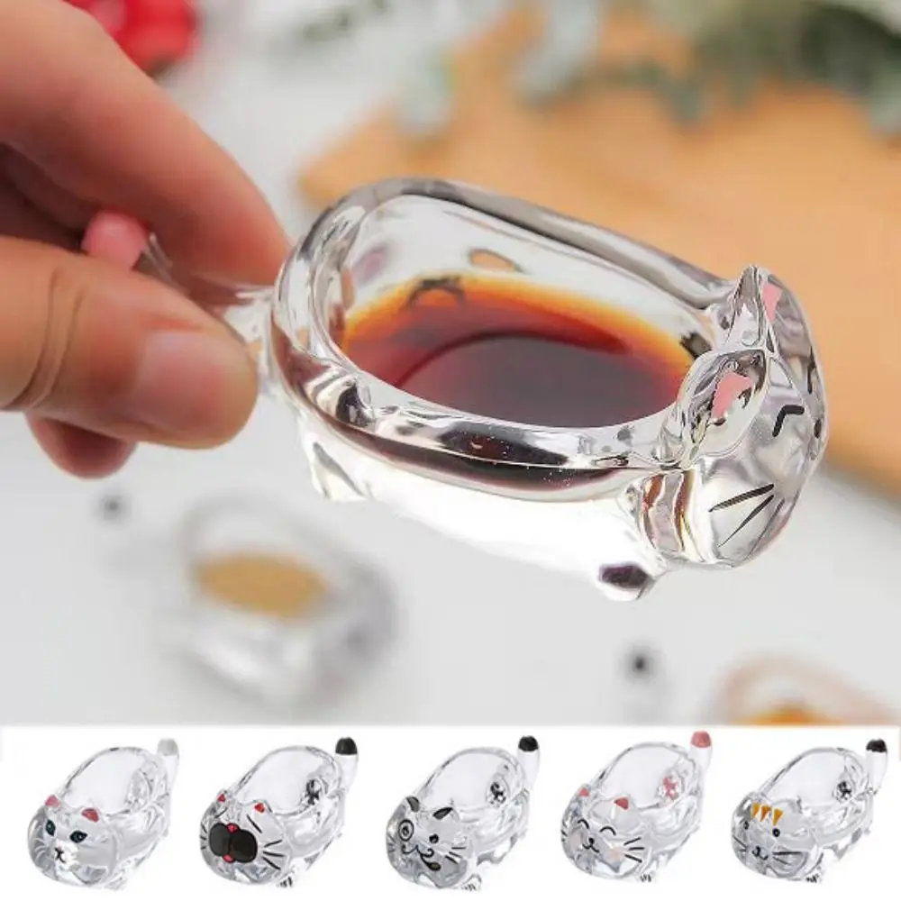 

Тарелка для приправ с котом в японском стиле, миска для специй, держатель для палочек для еды, стеклянная тарелка для приправ, стеклянная тарелка для соевого соуса