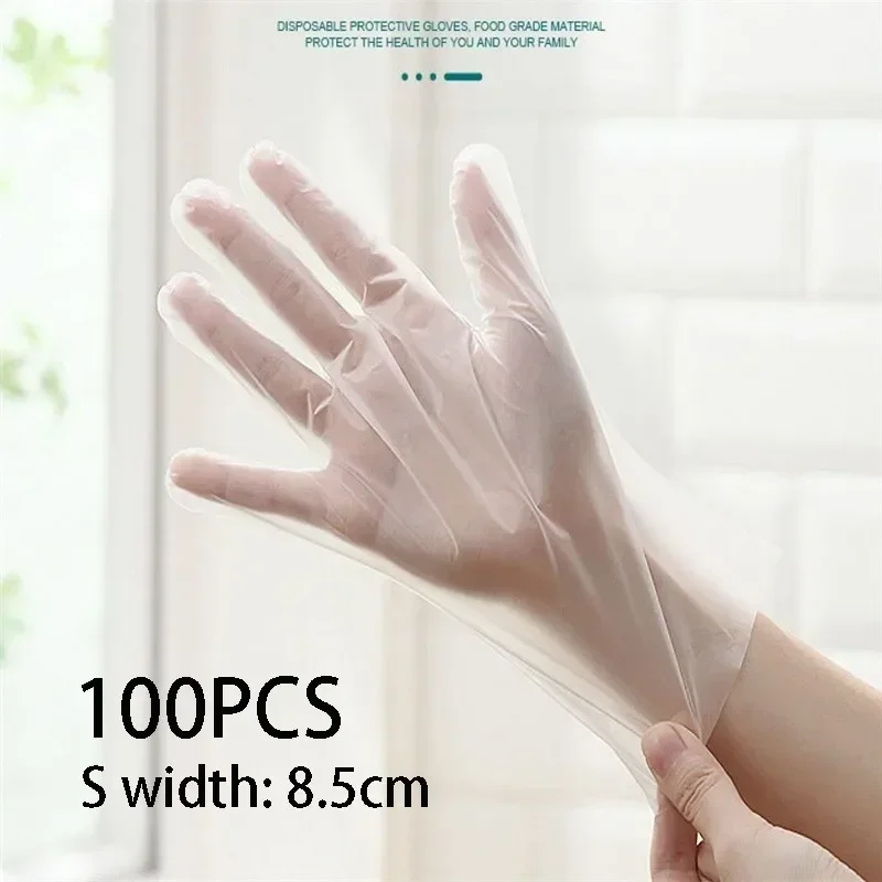 100 Pieces Of Transparent Vinyl TPE Gloves Latex-free Gloves For Laboratory Work TPE Gloves XL Suitable For Palm Width 100-115mm