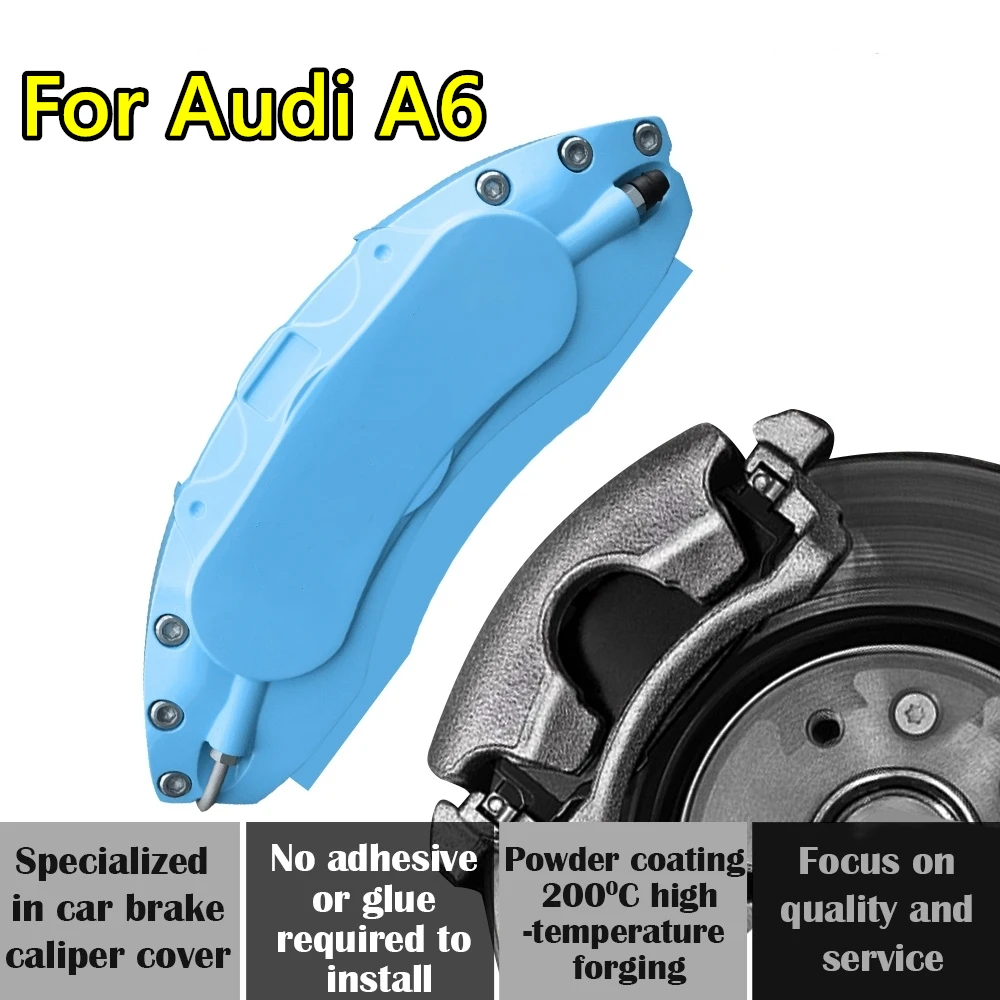 For Audi A6 Car Brake Caliper Cover Aluminum Alloy Metal Kit Fit  30 35 50 FSI TFSI quattro 2012 2014