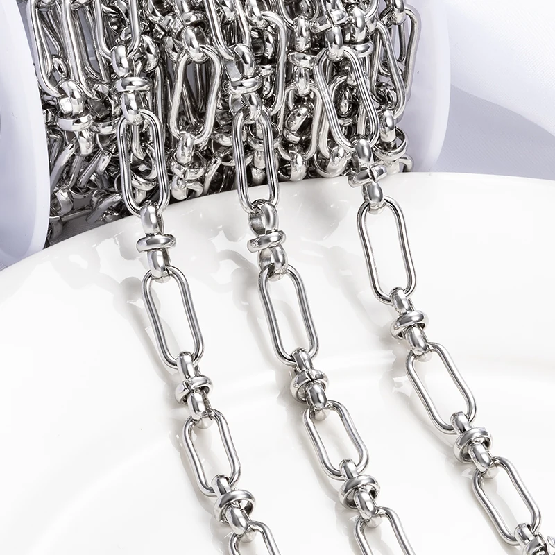 

1Meter Stainless Steel 7.5mm Oval Handmade Chain for Jewelry Making Supplies DIY Hip Hop Key chain Necklace Bracelet Accessories