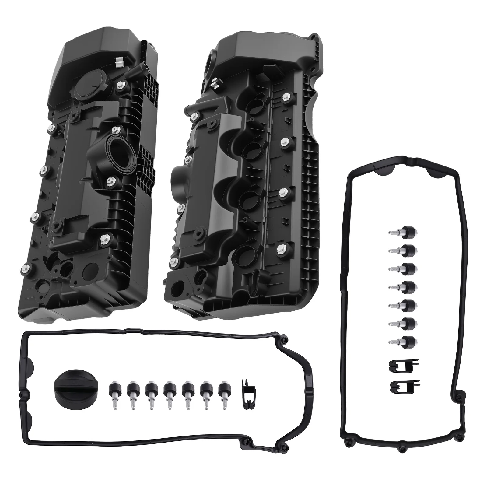 

1 Pair Engine Valve Cover & Gasket for BMW 545i 550i 645Ci 650i 745i 745Li 4.8L 11127518073 11127563474