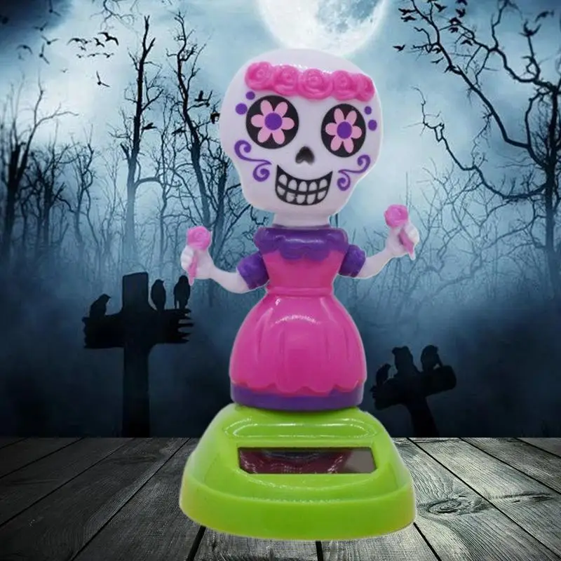 Leuke schedel hoofd figuur waterdicht zonne-speelgoed voor auto-interieur Halloween-feestjes vensterbank binnenplaats patio tuin buiten decor