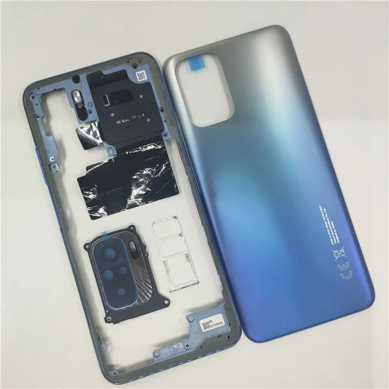 

Full Housing For Xiaomi Redmi Note 10 M2101K7AG /Note 10s M2101K7BG Back Cover Middle Frame Side Key Camera Glass Lens Sim Tray