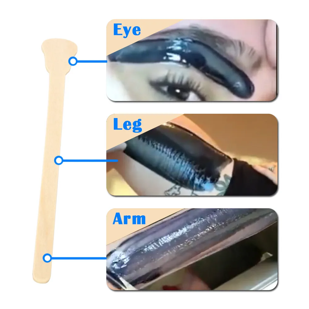 Brwi twarzy drewniane woskowanie drewniane patyczki do usuwania włosów aplikator depilacja wosk fasola depilacja ciało uroda zdrowie 100g