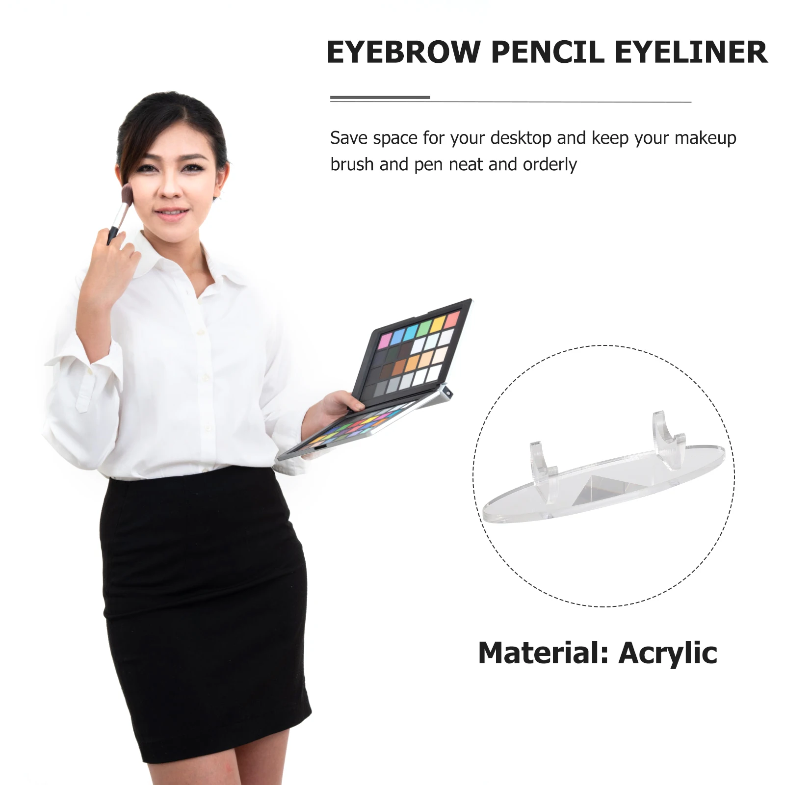 

Stylish Acrylic Pen Holder Space-Saving Desktop Organizer for Makeup Brushes Eyeliner Display Rack Eyebrow Pencil Stand Writing