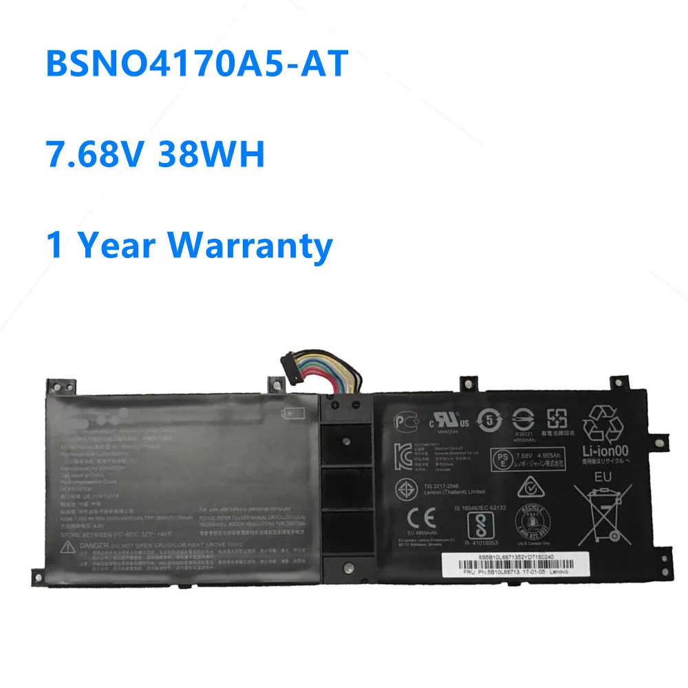 

BSNO4170A5-AT 7,68 V 38wh Аккумулятор для ноутбука Lenovo Miix 520 510 510-12IKB 510-12ISK 520-12IKB LH5B10L67278 5B10L68713