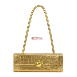 Design Women's Bag 2023 New Trendy and Fashionable Crocodile Pattern One Shoulder Underarm Bag Versatile Handheld Stick Box Bag