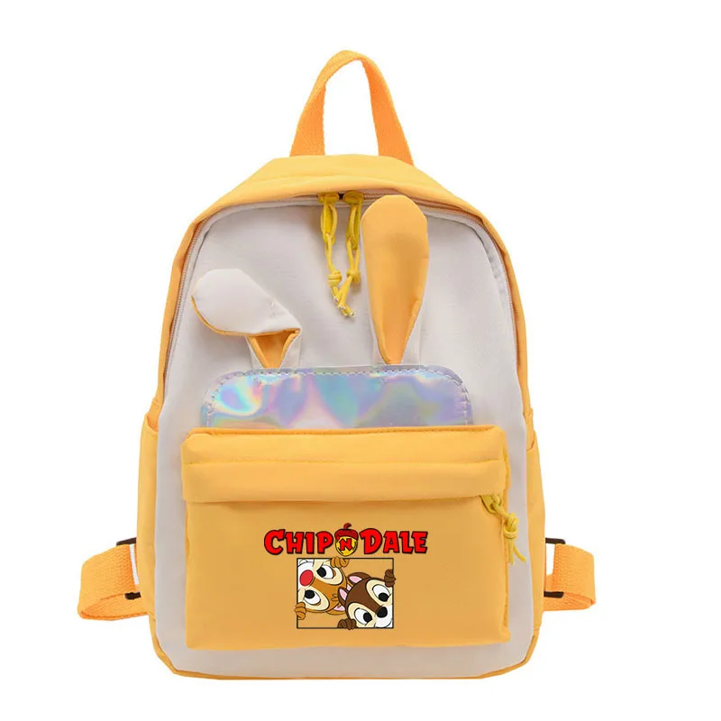 Disney Chip n Dale Rabbit Ears Backpack for Girls Boys Kindergarten Cute Kids Book School Bags Student Travel Rucksack