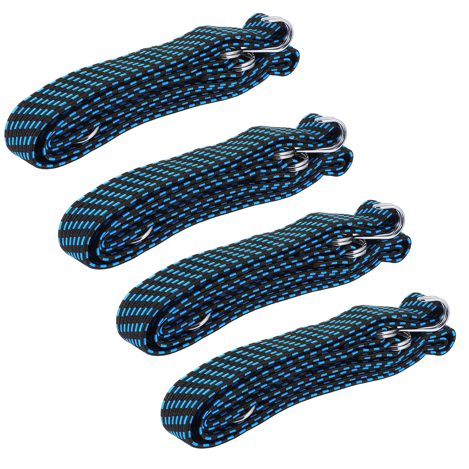 

4Pcs High Strength Elastic Bungee Cord Hooks Durable Stretchy Rope Adjustable Binding Strap for Car Motorcycle Bicycle Cargo