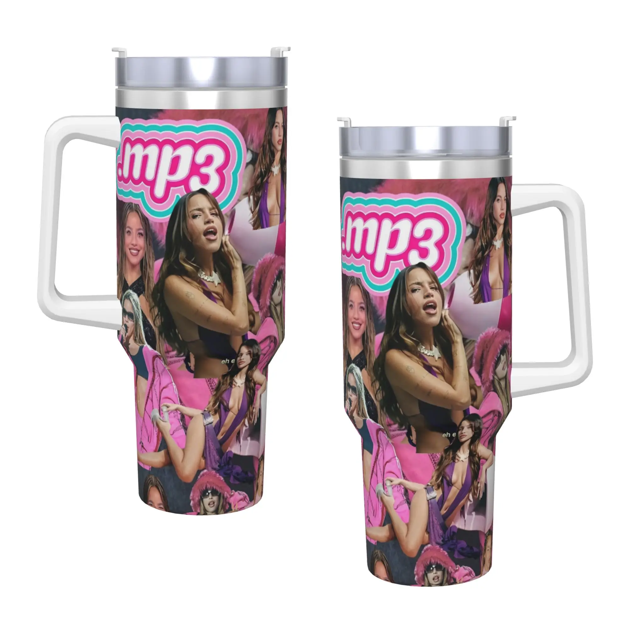 Singer Emilia Mernes MP3 Tour Tumbler  Cold and Hot Water Bottle Portable Stainless Steel Coffee Mug Custom Driving Mugs Cup
