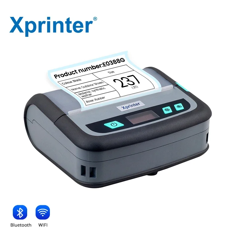 Xprinter XP-P441B Poręczna przenośna mobilna drukarka etykiet Mini drukarka Przenośna do bezprzewodowej drukarki bez atramentu z naklejkami