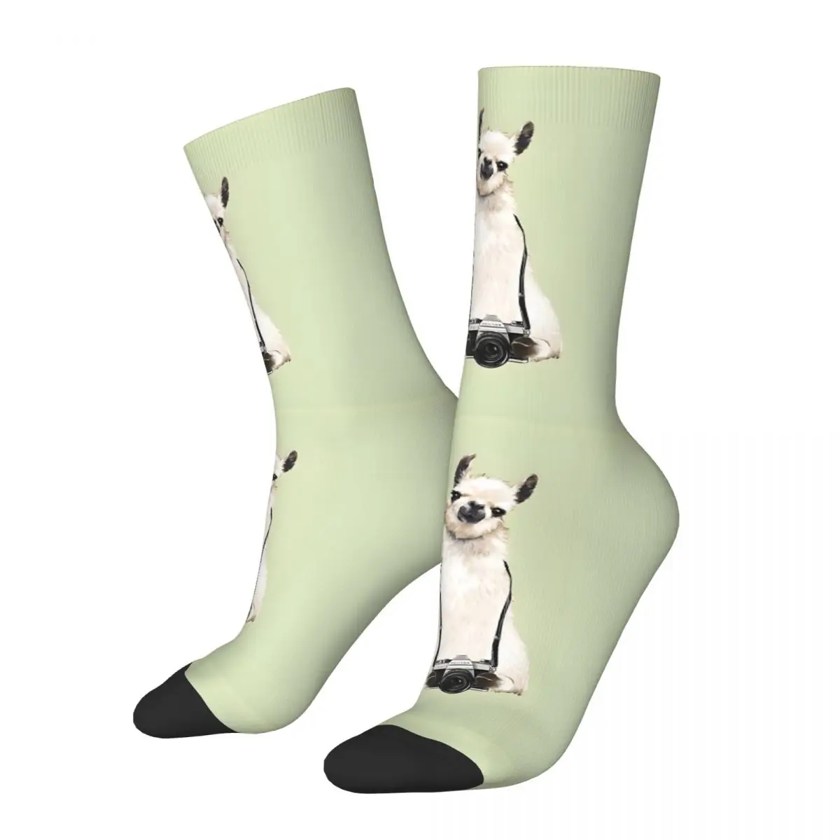 Llama The Photographer Unisex Winter Socks Outdoor Happy Socks Street Style Crazy Sock