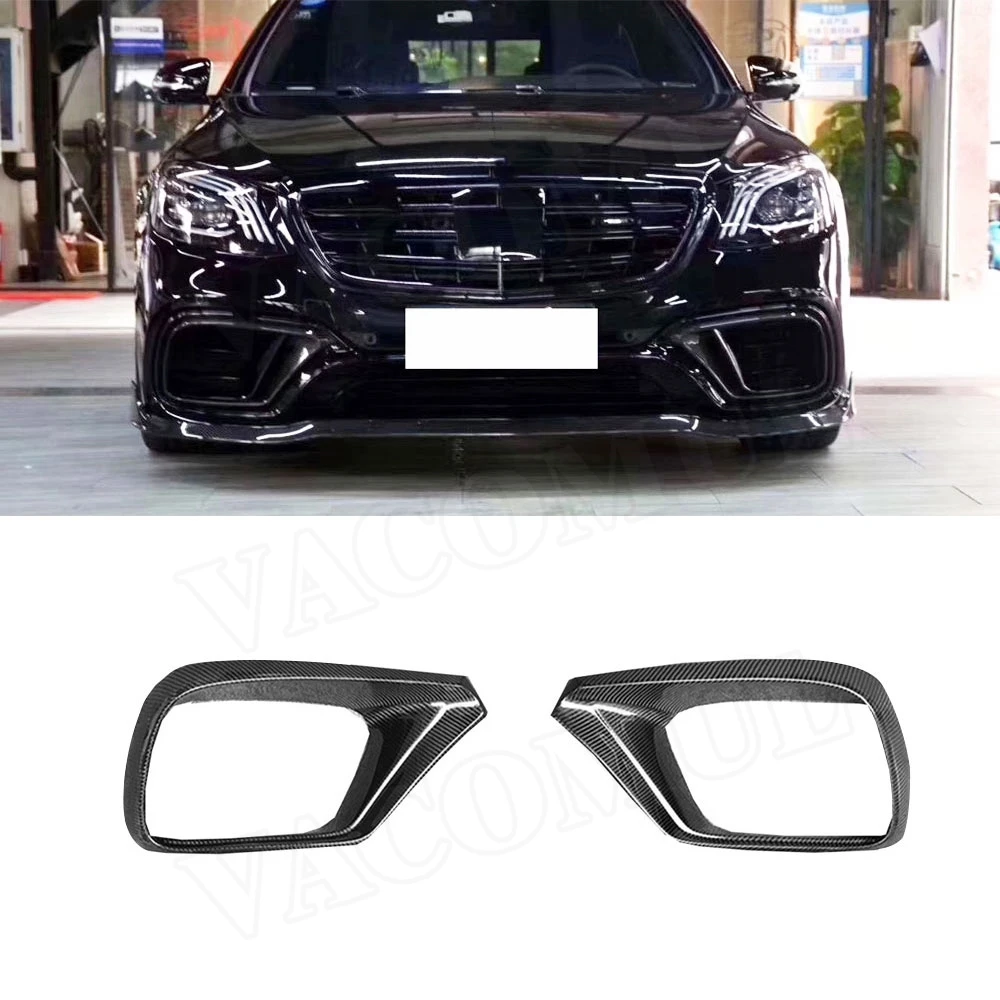 

VACOMUL Carbon Fiber Front Bumper Air Vent Outlet Cover Trim Mesh Auto Parts for Benz S Class W222 S63 S65 AMG 2018 2019