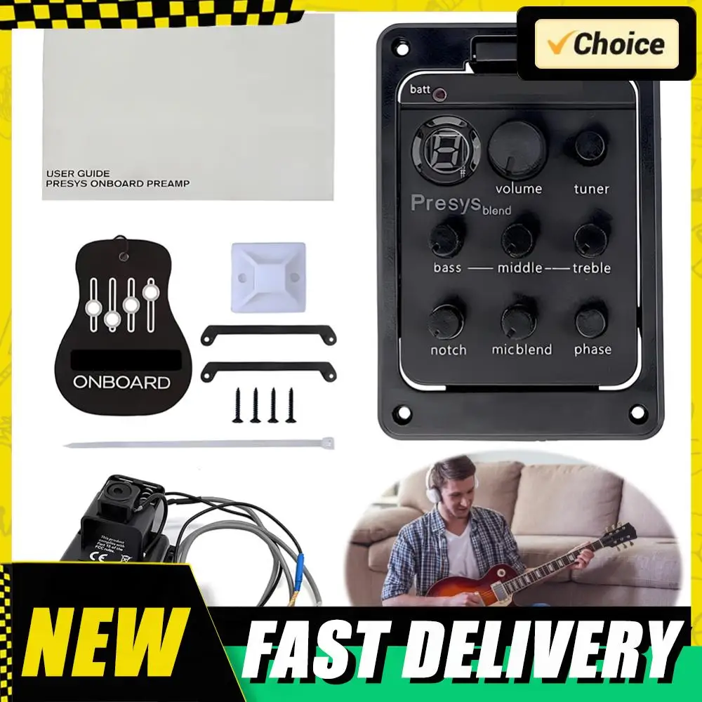 

Гитарный звукосниматель Fishman Presys Blend Plastic 301 с тюнером, предусилителем и эквалайзером для гитары, комплектующие и аксессуары для звукового отверстия гитары