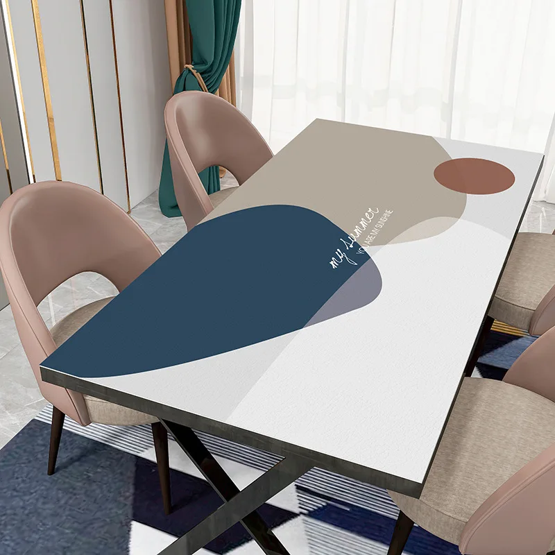 

Leather Tablecloth Waterproof Oil Resistant Wash Free Scald Resistant Coffee Table Mat Tablecloth Ins Ideal for Home Decor