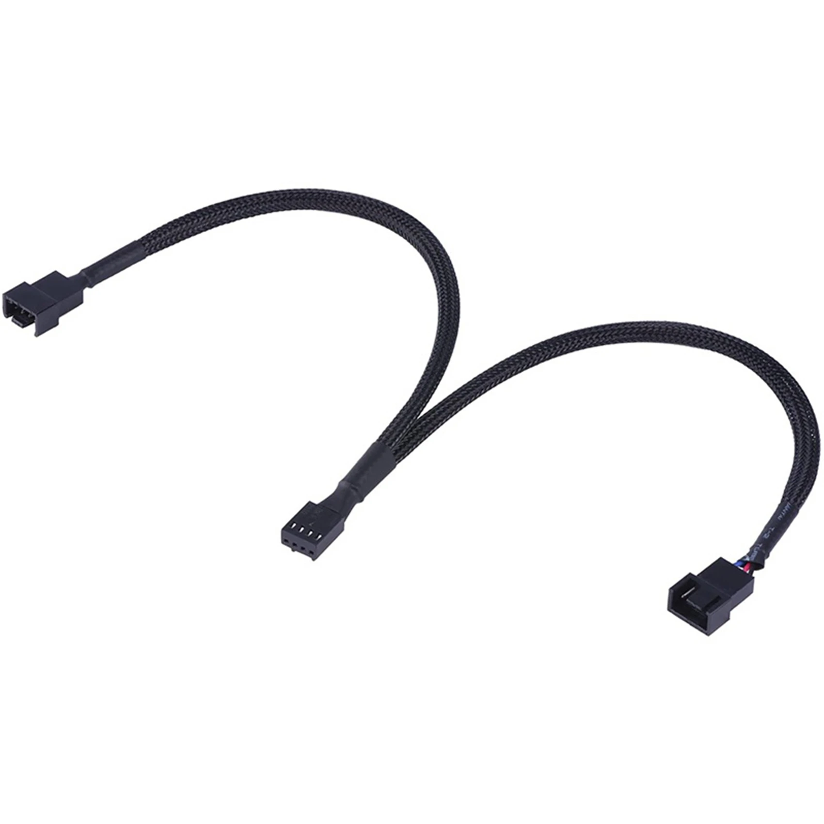 8 Pack PWM Fan Splitter Cable Y Splitter Computer PC Fan Power Cable 4 Pin 1 To 2 Converter, Black Sleeved Braided