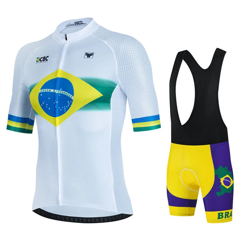 Nuevo Conjunto de Jersey de Ciclismo Brasil, Ropa Transpirable de Verano para Hombre, Uniforme de Ciclismo MTB, Maillot, Ropa Ciclismo Hombre, Traje de Ciclismo
