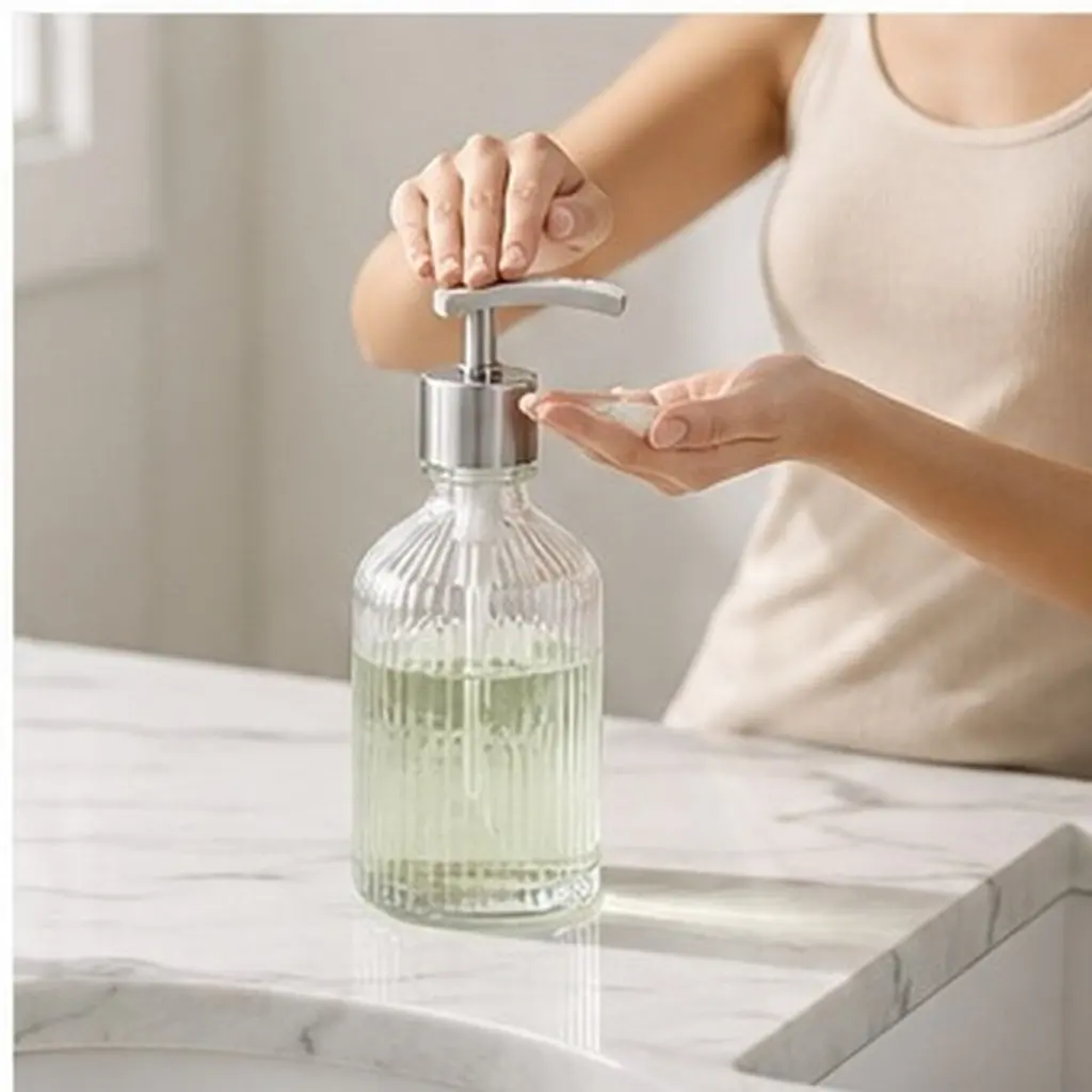 2Pcs Liquid Pump Heads Stainless Steel Soap Lotion Dispenser Press Pumps Replacement Bottle Pump Head for Refillable Bottles