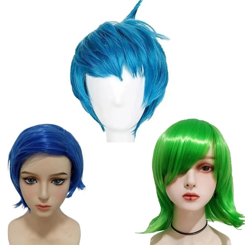 2024 new Lnside Out 2 Sadness Joy Disgust birthday party cosplay wig kawii anime character wig Short Wigs Glueless Wig